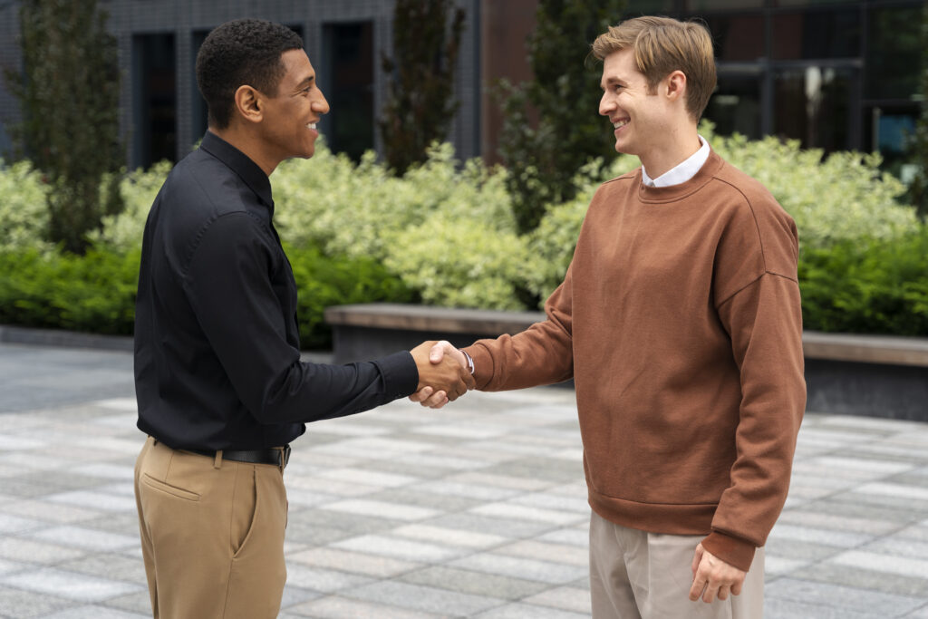 Two professionals partnering with each other.